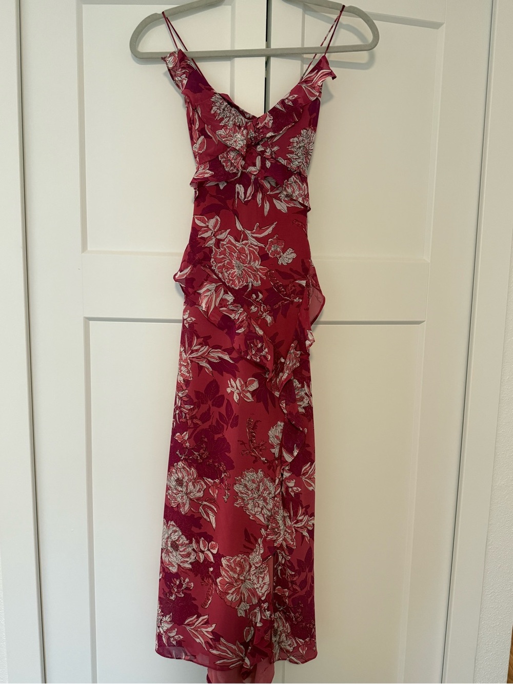 Zara Pink Floral Ruffle Dress